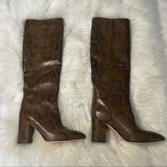 Paris Texas Shoes - Paris Texas Python Print Boots Camel. Sz 36.5 (6)